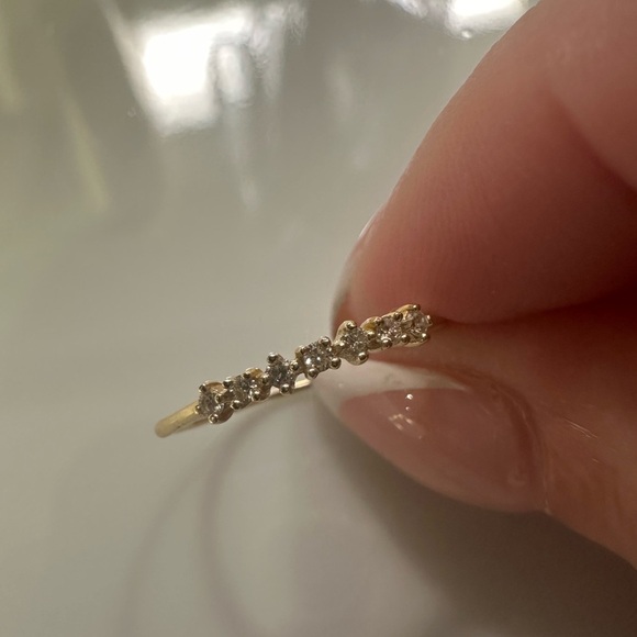 Gorjana size 7 diamond row ring gold - Picture 6 of 15